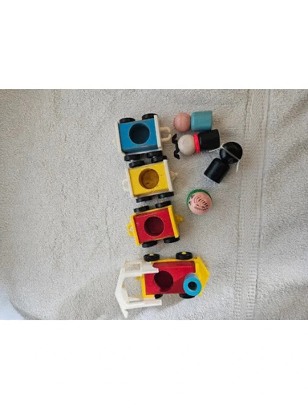 Vtg 1963 Fisher-Price Amusement Park Choo Choo Train 932 719 Wood Little People